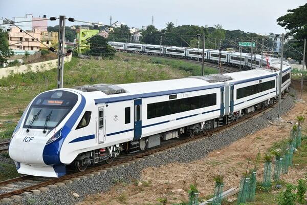 Train 18 is ready for speed test trials, leaves from ICF Chennai