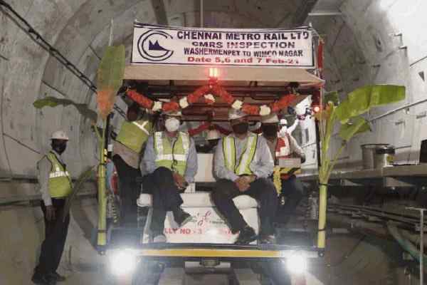 CMRS carried safety inspection of Phase I extension of Chennai Metro Rail project